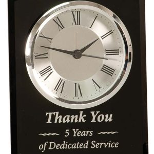 6 inch Black Glass Arch Clock