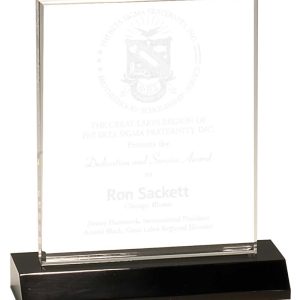 Rectangle acrylic award with black base