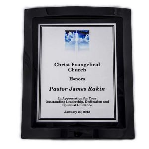 Black piano finished plaque