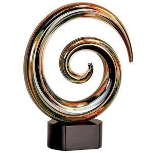 9.5 inch swirl art glass award