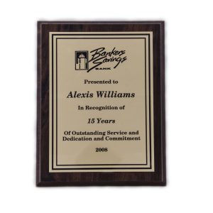 7'' x 9'' oak wood finished plaque