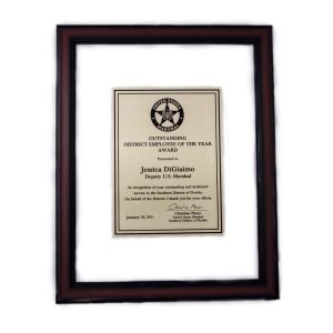 Clear frame plaque
