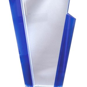 Glass award with blue sides