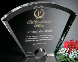 8.25'' x 6'' crystal fan award