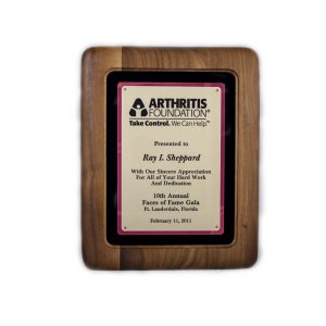 12'' x 15'' walnut frame with black velour background