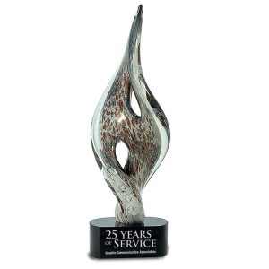 15.25'' twisted spire art glass award