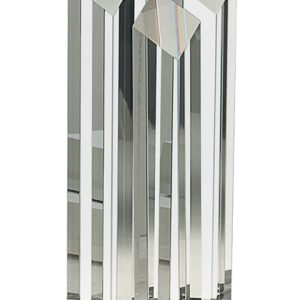 9 inch crystal diamond columns on black base