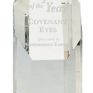 Crystal octagon tower award