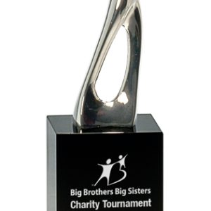 Golf swing award on black base