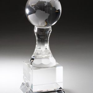 9 inch frosted crystal globe on base