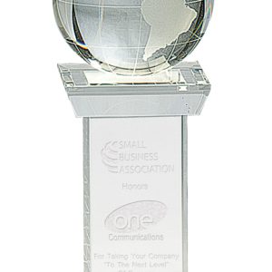 8.25 inch frosted crystal globe on base