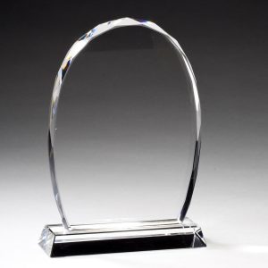 Faceted crystal oval award