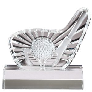 Crystal golf club and ball award