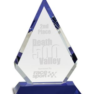 6'' x 9'' blue diamond crystal award