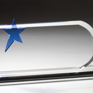 12'' x 6.5'' crystal with blue star