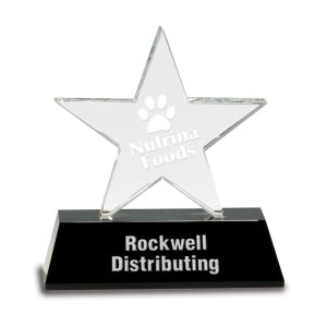 5.75'' x 6.75'' crystal star on black base