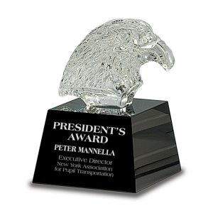 5.75 inch crystal eagle head on black base