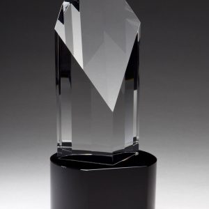 9 inch crystal tower on black base