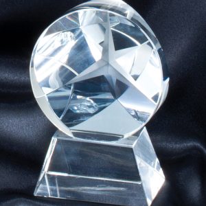 Crystal circle award on base