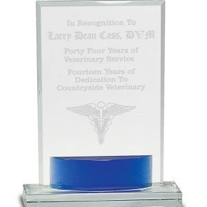 Crystal rectangle with blue arch