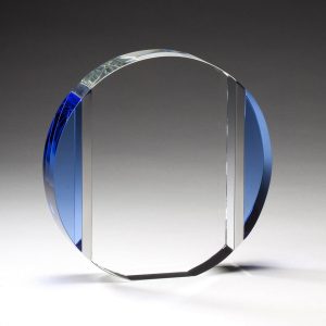 Crystal ellipse with blue sides