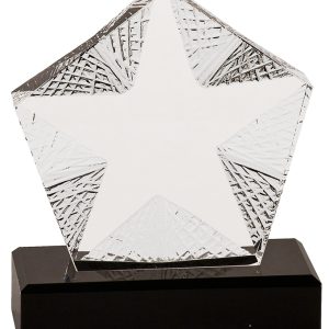Crystal textured star on black base