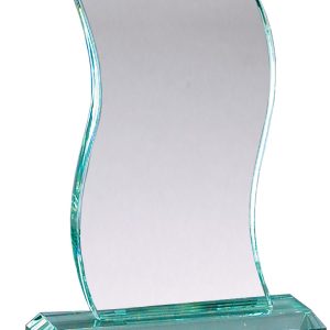 Jaded glass wave award on base