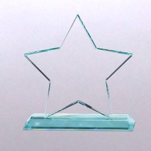 Jaded glass star on base