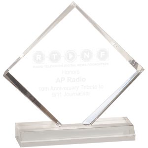 Clear acrylic diamond award