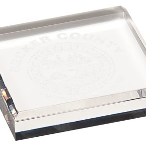 3.75'' x 3.75'' clear acrylic paperweight