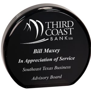 Black round acrylic award