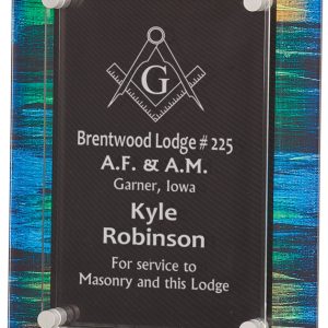 Painted floating acrylic plaque