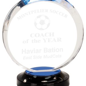 Blue acrylic halo award