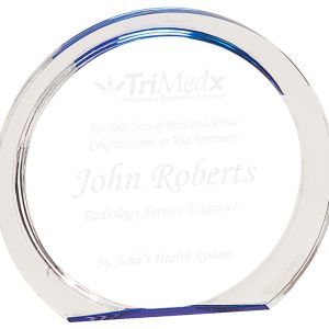 Blue acrylic halo award
