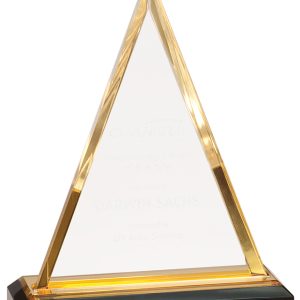 Gold triangle impress acrylic award