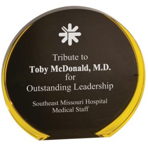 Gold luminary acrylic circle award