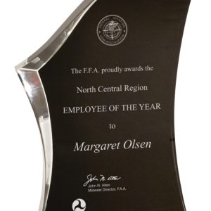 Clear and black luminary surge acrylic award