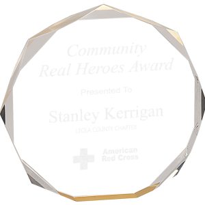 Gold octagon acrylic award