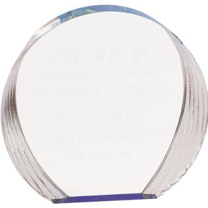 Blue round acrylic award