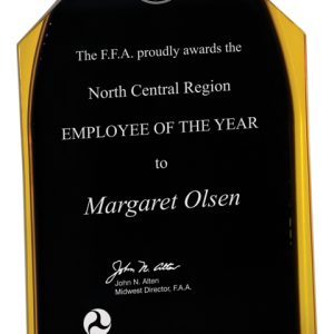 Black and gold acrylic steeple award