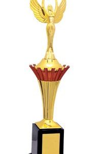 Gold and black crown trophy