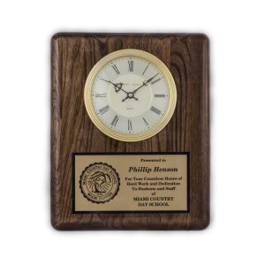 10.5'' x 13'' piano finished walnut wall clock
