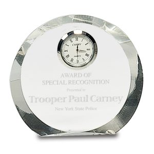 4.5 inch round crystal desk clock