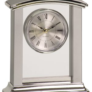 7 inch plastic silver arch clock