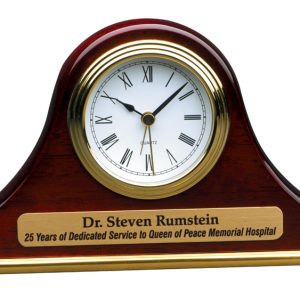 7.5'' x 4.5'' piano finished rosewood mantel desk clock