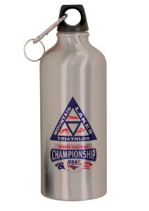 20 oz. aluminum water bottle with two lids and carabiner