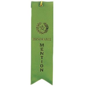 2'' x 8'' honorable mention ribbon with string