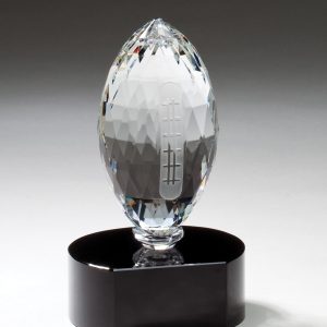 4'' x 6.75'' crystal football on black base