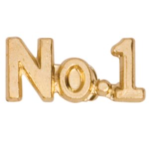 "Number 1" pin with bright gold finish and butterfly clutch back. Pin length is 0.5''